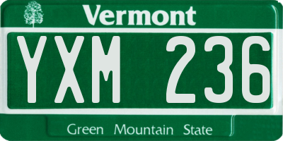 VT license plate YXM236