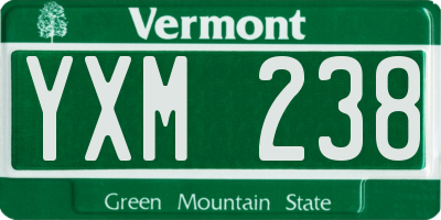 VT license plate YXM238