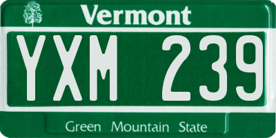 VT license plate YXM239