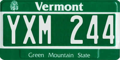 VT license plate YXM244