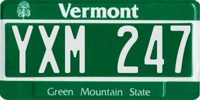 VT license plate YXM247