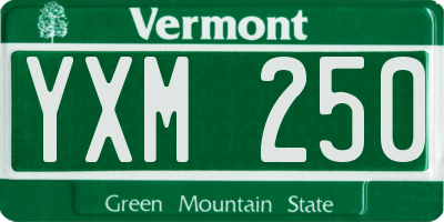 VT license plate YXM250