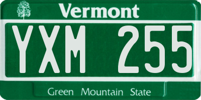 VT license plate YXM255