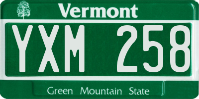 VT license plate YXM258