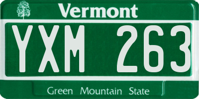 VT license plate YXM263