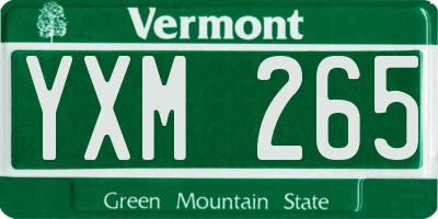 VT license plate YXM265