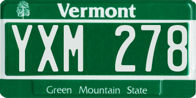 VT license plate YXM278