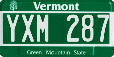 VT license plate YXM287