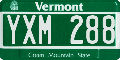 VT license plate YXM288