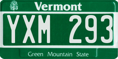 VT license plate YXM293