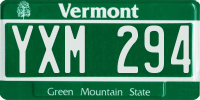 VT license plate YXM294