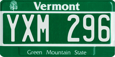 VT license plate YXM296