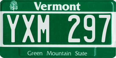 VT license plate YXM297