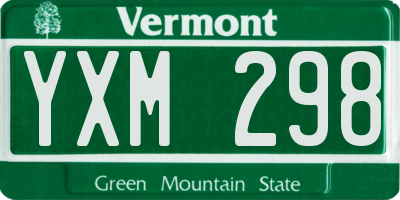 VT license plate YXM298