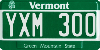 VT license plate YXM300