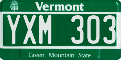 VT license plate YXM303