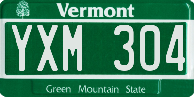 VT license plate YXM304