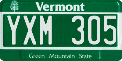 VT license plate YXM305