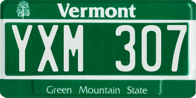 VT license plate YXM307