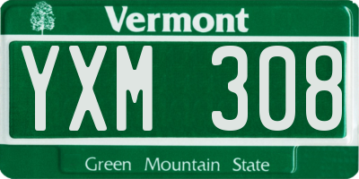 VT license plate YXM308
