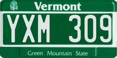 VT license plate YXM309