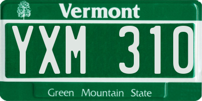 VT license plate YXM310