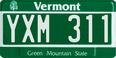 VT license plate YXM311