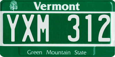 VT license plate YXM312