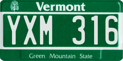 VT license plate YXM316