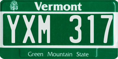 VT license plate YXM317