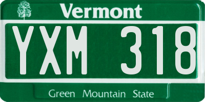 VT license plate YXM318