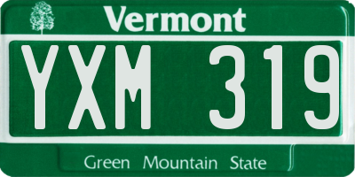 VT license plate YXM319