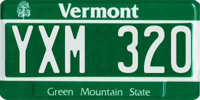 VT license plate YXM320