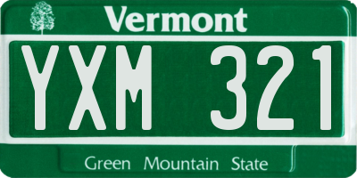 VT license plate YXM321