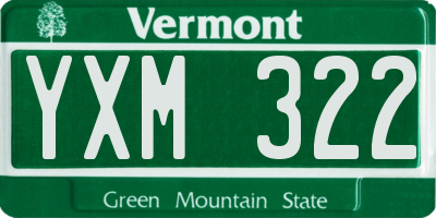 VT license plate YXM322