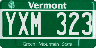 VT license plate YXM323