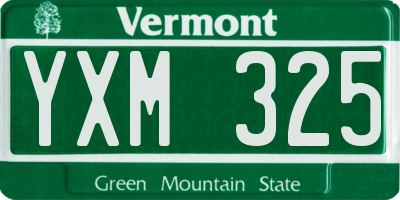 VT license plate YXM325