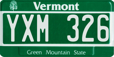 VT license plate YXM326
