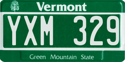VT license plate YXM329