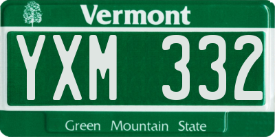 VT license plate YXM332