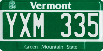VT license plate YXM335