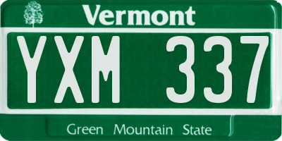 VT license plate YXM337