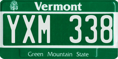 VT license plate YXM338