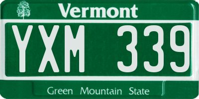 VT license plate YXM339