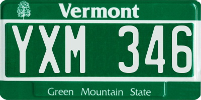 VT license plate YXM346