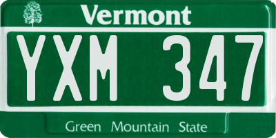 VT license plate YXM347