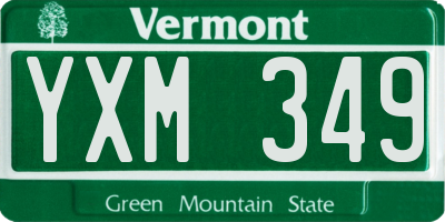 VT license plate YXM349
