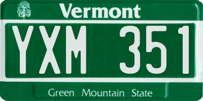 VT license plate YXM351