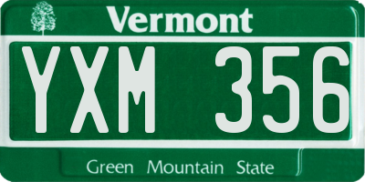 VT license plate YXM356