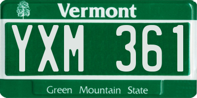 VT license plate YXM361